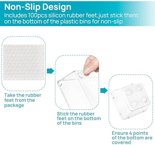 Vtopmart 25 PCS Clear Plastic Drawer Organizers Set, 4-Size Versatile Bathroom and Vanity Drawer Organizer Trays, Storage Bins for Makeup, Bedroom, Kitchen Gadgets Utensils and Office - Image 4