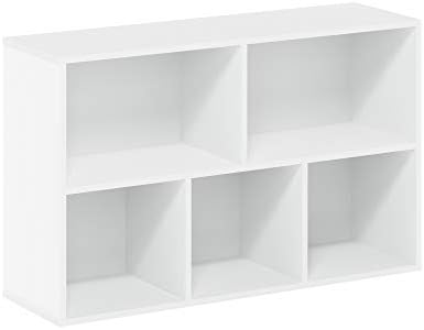 Furinno Luder Bookcase / Book / Storage , 5-Cube, White - Image 7