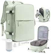 Vacuum Seal Travel Backpack with Air Pump,Compression Vacpack Waterproof Carry On Backpack for Travel Women Men with Vacuum System,Airlines Approved Daypack Laptop Space Saver Bags,MintGreen