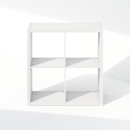 Furinno Cubic Open Back Multipurpose Clothing & Closet Storage Organizer Shelf, 4-Cube, White - Image 7