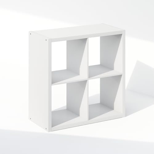 Furinno Cubic Open Back Multipurpose Clothing & Closet Storage Organizer Shelf, 4-Cube, White - Image 6