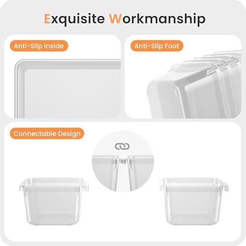 【Military Grade】 Drawer Organizer, 【𝟱𝗦𝗶𝘇𝗲】 Clear Makeup organizer, 【Holds 177 Items】 Bathroom Organizers and Storage, Plastic Desk Organizer Divider, Organizer Bins for Office Vanity A-LUGEI - Image 6