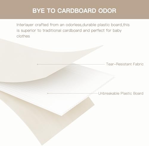 Criusia Drawer Organizer Clothes, 21 Pack Dresser Organizer for Baby Clothes, Underwear, Sock - Foldable Closet Organization and Storage Dividers Bins for Nursery, Bedroom (Beige) - Image 5