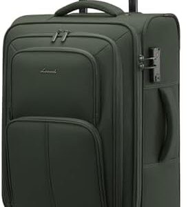 LOVEVOOK Carry On Luggage 22x14x9 Airline Approved, 22 Inch Softside Suitcases with Spinner Wheels, Lightweight Carry-on Suitcase with TSA Lock for Women Men, Large Luggage for Travel Business Trip