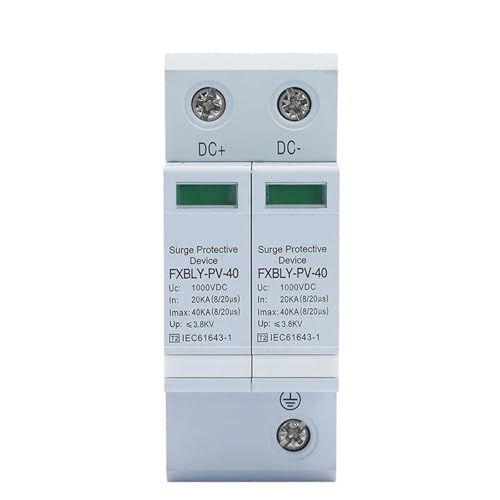 1pc Solar Surge Protector Din Rail Mounting 1000V 20KA~40KA Low-Voltage Arrester Device 2P PV Photovoltaic SPD for House