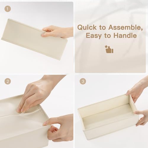 Criusia Drawer Organizer Clothes, 14 Pack Dresser Organizer for Baby Clothes, Underwear, Sock- Foldable Closet Organization and Storage Dividers Bins for Nursery, Bedroom and Dorm (Beige) - Image 7