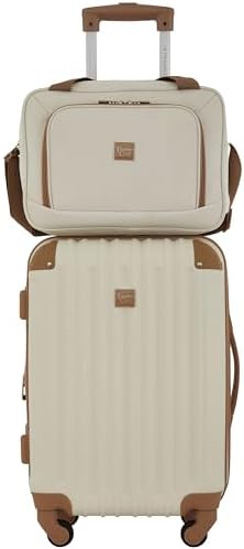 Travelers Club Midtown Hardside Luggage Travel, Vanilla, 4-Piece Set - Image 2