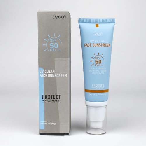 VGO Clear Face Sunscreen SPF 50, Hydrating Sun Essence Leaves No Sticky Feeling Travel Size Sunscreen Against UVA and UVB Rays 50ml / 1.7oz - Image 7