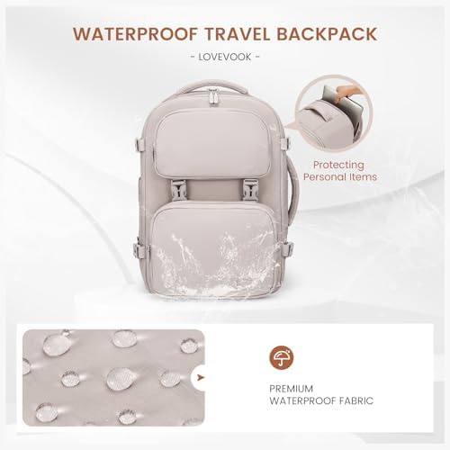 LOVEVOOK Travel Backpack for Women Men, TSA Carry on Backpack Flight Approved 40L Fits 17 Inch Laptop, Waterproof Personal Item Travel Bag Business Weekender Daypack with Detachable Crossbody Bag - Image 9