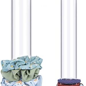ByKen 2PcS Acrylic Scrunchie Holder Organizer,Hair Ties Holder for Bathroom,Clear Hair Accessories Bowknot Organizer,Room Decor for Girls