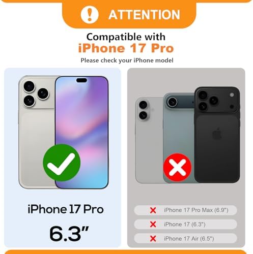 Bocasal for iPhone 17 Pro Wallet Case Compatible with MagSafe Wireless Charging, RFID Blocking Magnetic Leather Case with Card Slots Holder Kickstand Detachable Wrist Strap 6.3 Inch (Grey) - Image 2