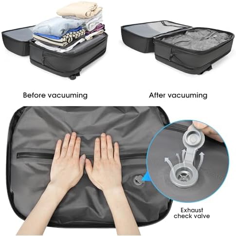 Vacuum Backpack for Men,50L Expandable Compression Backpack With Vacuum Seal, 17.3 Inch Water Resistant Laptop Backpack with USB Charging Port-Not Vaccum Pump Included - Image 3