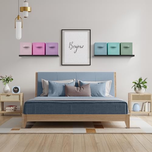 Sorbus 11 Inch Storage Bins - Sturdy Collapsible Fabric Storage Cubes with Handle - 12 Foldable Baskets for Organizing Clothes, Toys, Books - Storage Baskets for Shelves, Closets - Image 8