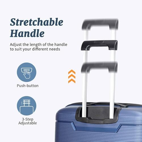 Luggage Sets 2 Piece, Suitcases With Wheels, Lightweight Travel Luggage Set With TSA Lock, PP Carry On Suitcase Set, Blue - Image 2
