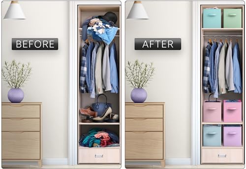 Sorbus 11 Inch Storage Bins - Sturdy Collapsible Fabric Storage Cubes with Handle - 12 Foldable Baskets for Organizing Clothes, Toys, Books - Storage Baskets for Shelves, Closets - Image 7