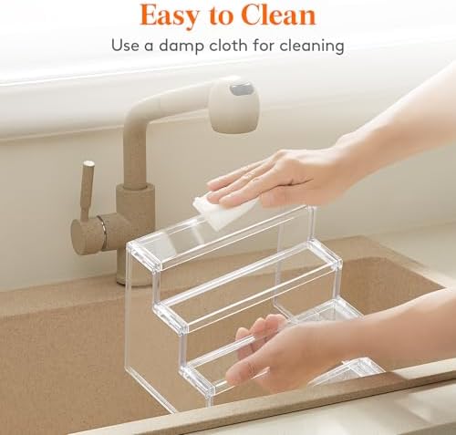 Lifewit 4 Tier Clear Display Riser Stand, Tool-free Assembly, Plastic Organizers for Figures, Cupcake, Perfume, Dessert, Desktop Display Stand for Organize and Decoration, 9 Inch, 1-Pack - Image 5