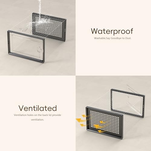 Kuject X-Large Shoe Storage Boxes Organizers Clear Plastic Stackable 12 Pack, Shoe Rack & Holder Substitute, Sneaker Containers, Toy Storage Organizer Bins for Entryway, Closet, Under Bed, Black - Image 6