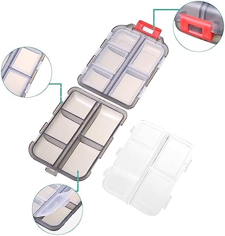 1Pack Travel Pill Organizer - 10 Compartments Pill Case, Compact and Portable Pill Box, Perfect for On-The-Go Storage, Pill Holder for Purse Gray - Image 5