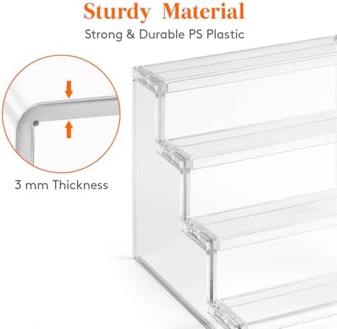 Lifewit 4 Tier Clear Display Riser Stand, Tool-free Assembly, Plastic Organizers for Figures, Cupcake, Perfume, Dessert, Desktop Display Stand for Organize and Decoration, 9 Inch, 1-Pack - Image 4