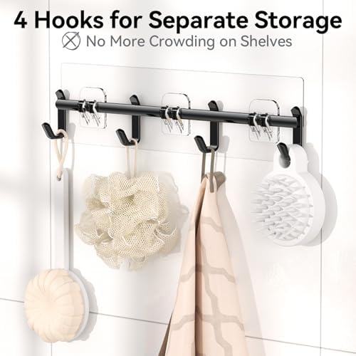 YASONIC Shower Caddy, 100% Rustproof Shelves for Inside Shower, No Drilling Bathroom Organizers and Storage, 6 Pack Large Capacity Bathroom Caddy for Kitchen & Home Decor - Image 5