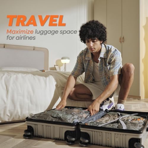 Rechargeable Wireless Pump Travel Storage Bags Set - 15 Pack Portable Space Saver Bags for Travel & Home - Vacuum Compression Packing Seal for Clothes, Blankets, Seasonal Storage - Image 8