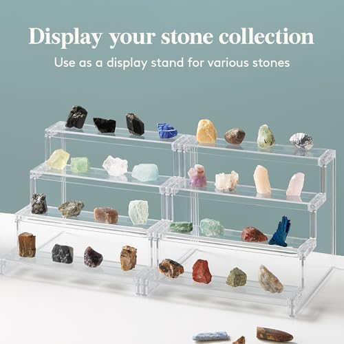 Lifewit 4 Tier Clear Display Riser Stand, Tool-free Assembly, Plastic Organizers for Figures, Cupcake, Perfume, Dessert, Desktop Display Stand for Organize and Decoration, 9 Inch, 1-Pack - Image 7