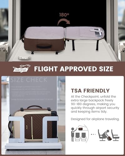 LOVEVOOK Large Travel Backpack for Women, TSA Carry on Backpack for Airplanes, 40L Personal Item Travel Bag for Women fits 17" Laptop,Waterproof Carry on Bag Airplane Approved with 3 Packing Cubes - Image 2