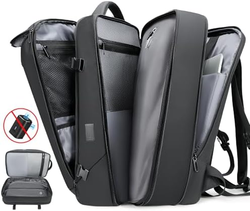 Vacuum Backpack for Men,50L Expandable Compression Backpack With Vacuum Seal, 17.3 Inch Water Resistant Laptop Backpack with USB Charging Port-Not Vaccum Pump Included - Image 2