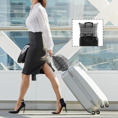 SOCHOW Travel Blanket for Airplane Train and Car, Soft Travel Blanket or Pillow 2 in 1 Compact with Portable Bag Pillowcase, Flight Blanket with Luggage Sleeve and Backpack Clip, Grey - Image 4