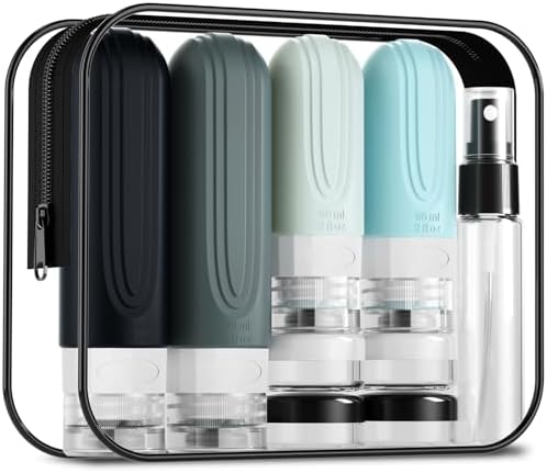 16 Pack Travel Bottles - Silicone Toiletries Containers, Leak Proof Refillable Shampoo & Conditioner Essentials