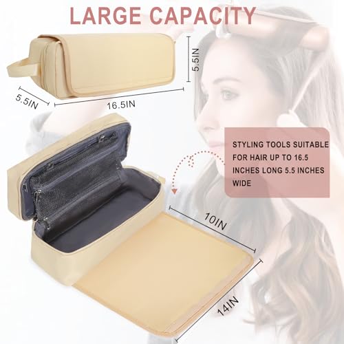 Hair Tools Travel Bag with Heat Resistant Pad, Portable Hair Tools Storage for Hair Straighteners, Curling Iron and Hair Care Accessories, Traveling Essentials for Women - Image 3