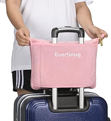 EverSnug Travel Blanket and Pillow - Ultra-Soft, Compact & Lightweight, 65x40 Inches, with Carry Case, Luggage Sleeve & Backpack Clip for Airplane Comfort (Light Pink) - Image 4