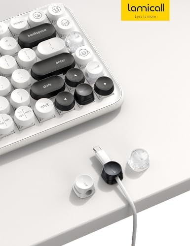 8Pack Cord Organizer [1s Lock] Spring Cable Management Clips - Lamicall Desk Cord Holder, Adhesive Cute Round Cable Clip, Phone Charger Wire Organizer Keeper for Nightstand Car Office Accessory, White - Image 7