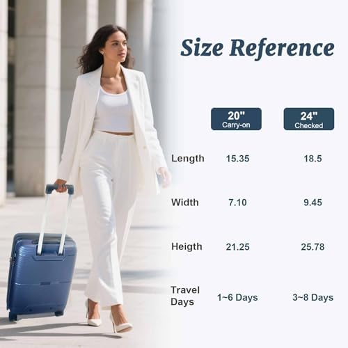 Luggage Sets 2 Piece, Suitcases With Wheels, Lightweight Travel Luggage Set With TSA Lock, PP Carry On Suitcase Set, Blue - Image 6