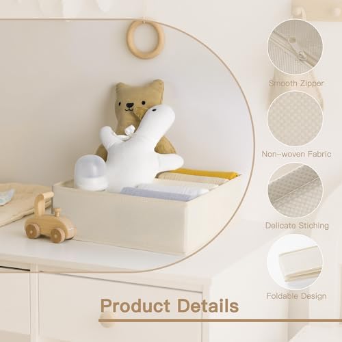 Criusia Drawer Organizer Clothes, 14 Pack Dresser Organizer for Baby Clothes, Underwear, Sock- Foldable Closet Organization and Storage Dividers Bins for Nursery, Bedroom and Dorm (Beige) - Image 5