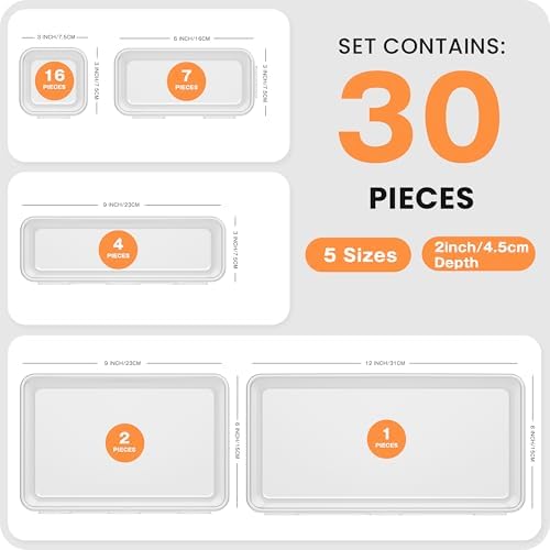 【Military Grade】 Drawer Organizer, 【𝟱𝗦𝗶𝘇𝗲】 Clear Makeup organizer, 【Holds 177 Items】 Bathroom Organizers and Storage, Plastic Desk Organizer Divider, Organizer Bins for Office Vanity A-LUGEI - Image 5