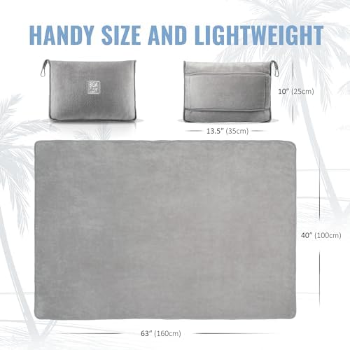 BOACAY Soft & Warm Travel Blanket for Airplane & Car - Long Flight Essential for Women, Men, Kids - Compact Pillow with Luggage Sleeve & Backpack Clip - Image 7