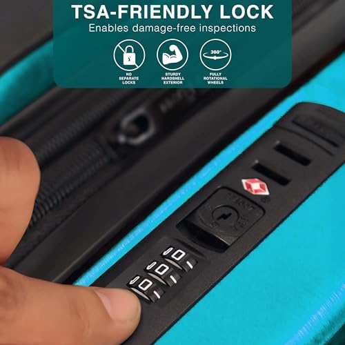 24 Inch Luggage with Spinner Wheels, Hard Shell Suitcase with TSA Locks for Luggage, Travel Large Suitcase, Expandable Hard Shell Suitcases, Teal - Image 5