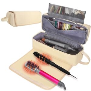Hair Tools Travel Bag with Heat Resistant Pad, Portable Hair Tools Storage for Hair Straighteners, Curling Iron and Hair Care Accessories, Traveling Essentials for Women
