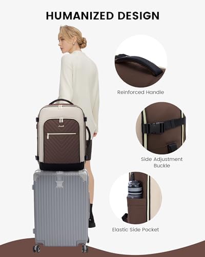 LOVEVOOK Large Travel Backpack for Women, TSA Carry on Backpack for Airplanes, 40L Personal Item Travel Bag for Women fits 17" Laptop,Waterproof Carry on Bag Airplane Approved with 3 Packing Cubes - Image 8