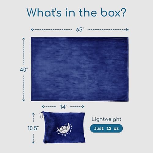 Resty 65"x40" Traveling Airplane Blanket, Navy Blue – Lightweight, Velvety Soft Blanket That Becomes a Travel Pillow – Must-Have Comfort for Planes & Road Trips – Travel Essentials for Women & Men - Image 2