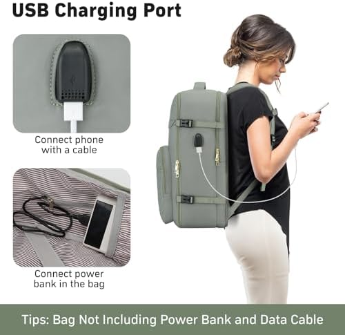 MOMUVO Travel Backpack Sets for Women,Carry On Backpack Flight Approved,Large Laptop Backpack Luggage Backpack with USB Charging Port,17.3 Inch - Image 4