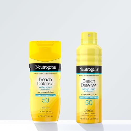 Neutrogena Sunscreen Lotion Beach Defense SPF 50, Face and Body Sunscreen, Hawaii Reef Act 104 Compliant, Octinoxate & Oxybenzone Free, Oil Free, Fast Absorbing Sun Care, 6.7 fl oz - Image 7