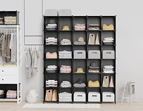 HOMIDEC Closet Organizers and Storage, 9 Cube Storage Organizer, Portable Closet Organizer Cubes Shelves for Clothes, Bedroom, Kids Room, Bathroom, Wardrobe, Garment Racks, Black - Image 2