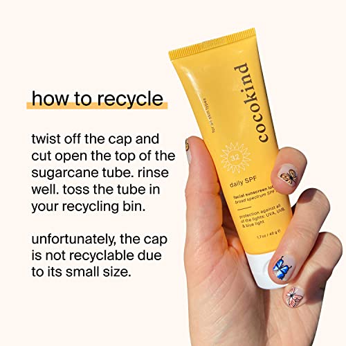 Cocokind Daily SPF, Mineral Face Sunscreen with Zinc Oxide, SPF 32, Reef Safe, Unscented, All Skin Types, Non-Toxic, Cruelty Free, 1.7 fl oz - Image 4