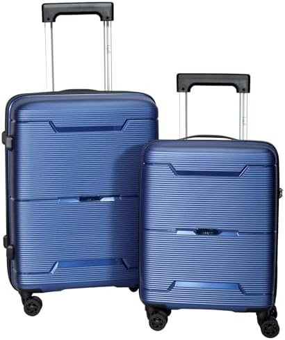 Luggage Sets 2 Piece, Suitcases With Wheels, Lightweight Travel Luggage Set With TSA Lock, PP Carry On Suitcase Set, Blue