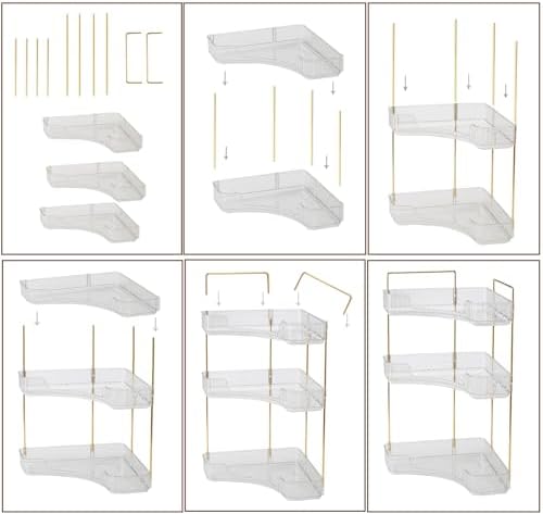 3-Tier Corner Bathroom Counter Organizer – Storage Shelf for Makeup, Perfume & Skincare, Space-Saving Countertop Tray Fits Bathroom, Dresser, Kitchen (White) - Image 7