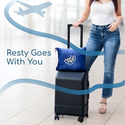 Resty 65"x40" Traveling Airplane Blanket, Navy Blue – Lightweight, Velvety Soft Blanket That Becomes a Travel Pillow – Must-Have Comfort for Planes & Road Trips – Travel Essentials for Women & Men - Image 7