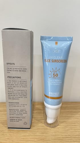 VGO Clear Face Sunscreen SPF 50, Hydrating Sun Essence Leaves No Sticky Feeling Travel Size Sunscreen Against UVA and UVB Rays 50ml / 1.7oz - Image 9