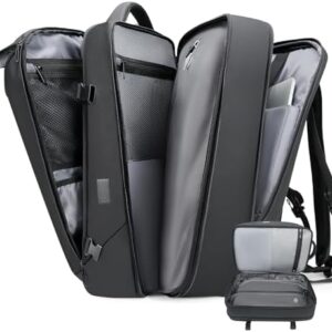 Vacuum Backpack for Men,50L Expandable Compression Backpack With Vacuum Seal, 17.3 Inch Water Resistant Laptop Backpack with USB Charging Port-Not Vaccum Pump Included